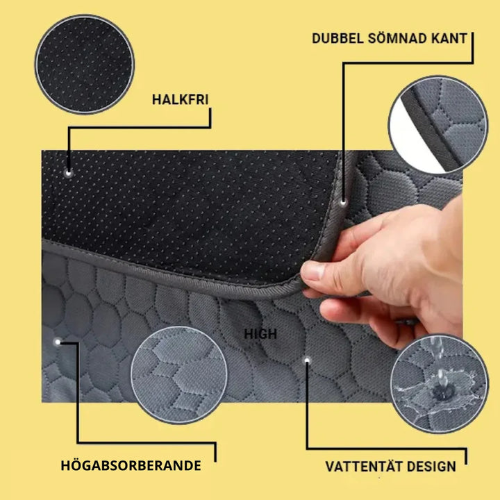 Absorberande skyddsmatta för hundar, bra för äldre hundar med inkontinens.