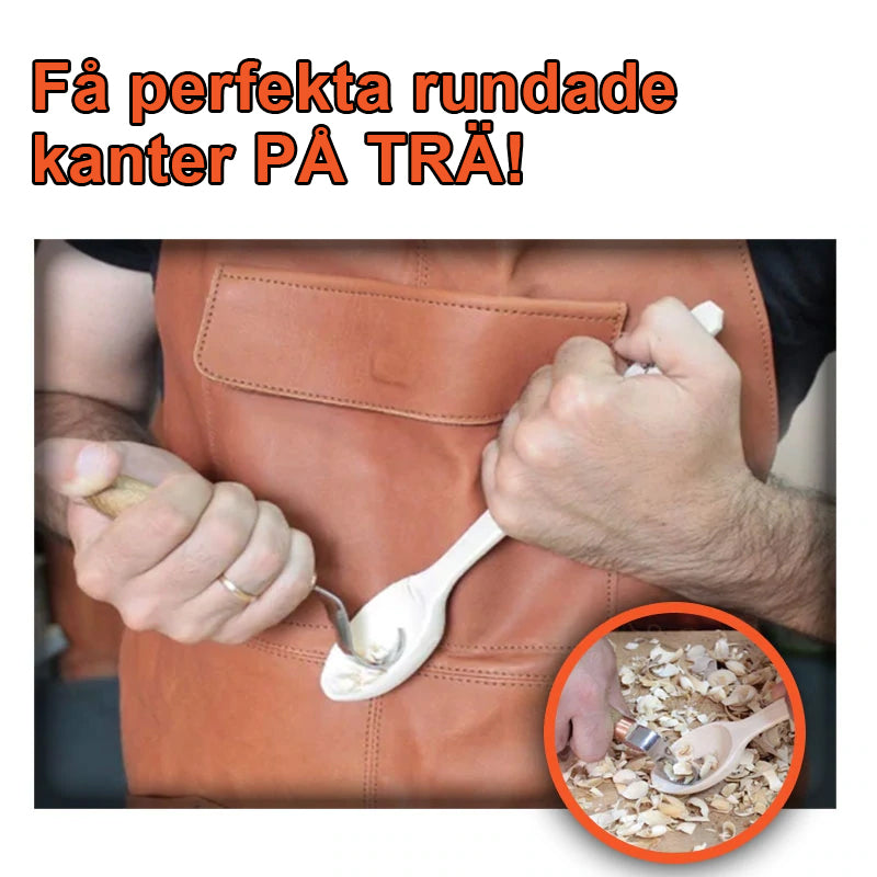Ergonomisk böjd sniderkniv för träbearbetning, ultraskarpt krokslipat blad och ergonomiskt grepphandtag för precision.