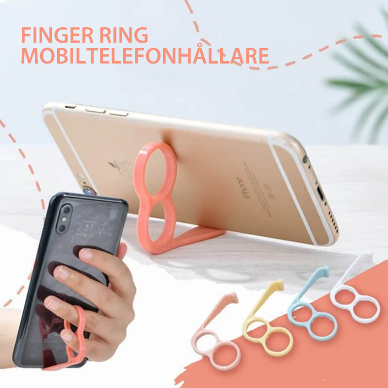 Ergonomiskt fingerstöd för mobiltelefoner med starkt stöd, lätt design, passar de flesta telefoner och surfplattor.