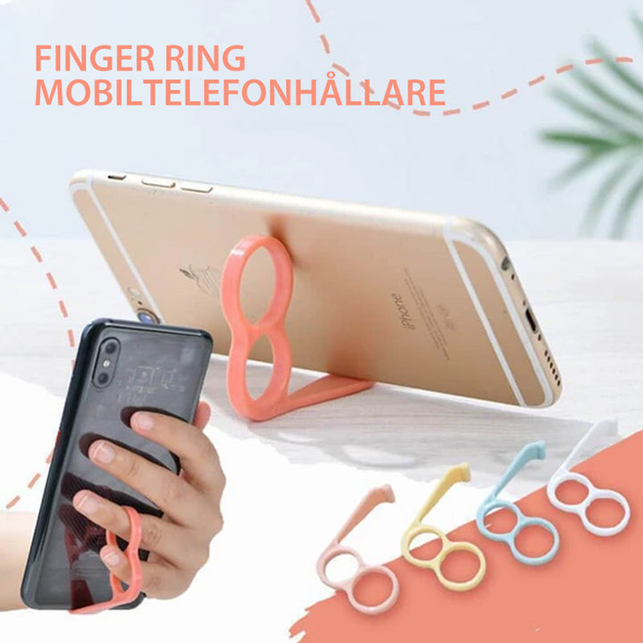 Ergonomiskt fingerstöd för mobiltelefoner med starkt stöd, lätt design, passar de flesta telefoner och surfplattor.