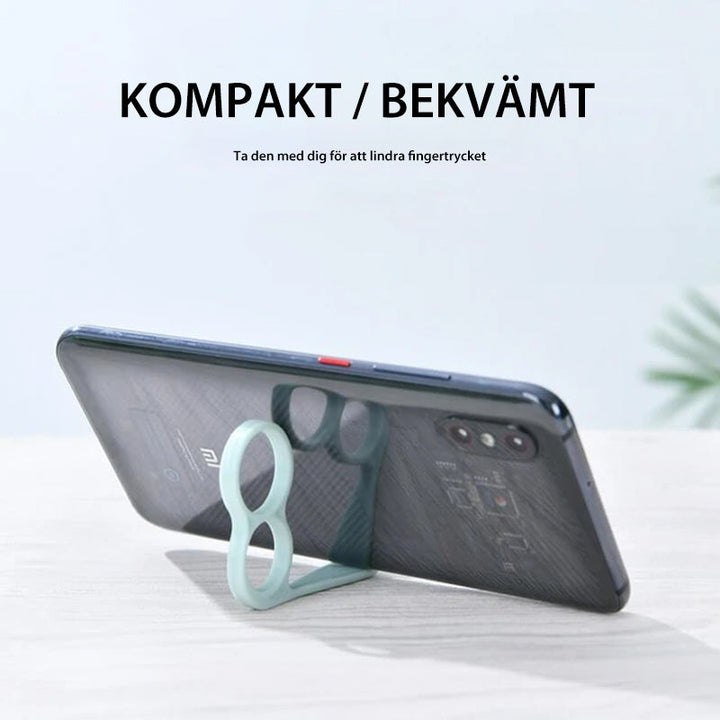 Ergonomiskt fingerstöd för mobiltelefoner med starkt stöd, lätt design, passar de flesta telefoner och surfplattor.