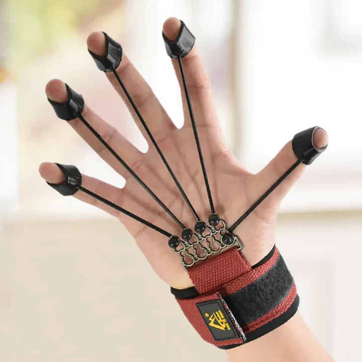 Ergonomisk fingertränare i strömlinjeformad design för styrka och flexibilitetsträning av fingrar och handleder.
