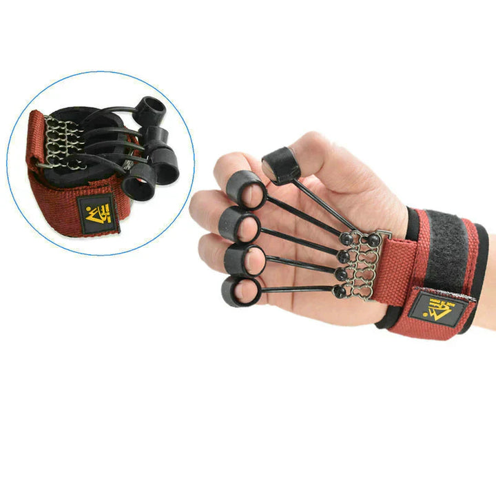 Ergonomisk fingertränare i strömlinjeformad design för styrka och flexibilitetsträning av fingrar och handleder.