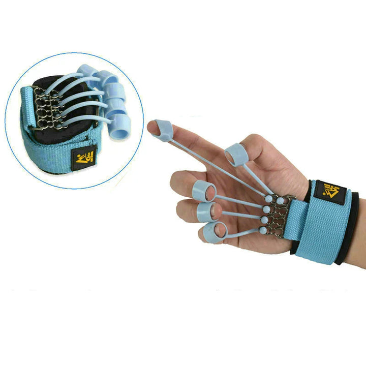 Ergonomisk fingertränare i strömlinjeformad design för styrka och flexibilitetsträning av fingrar och handleder.