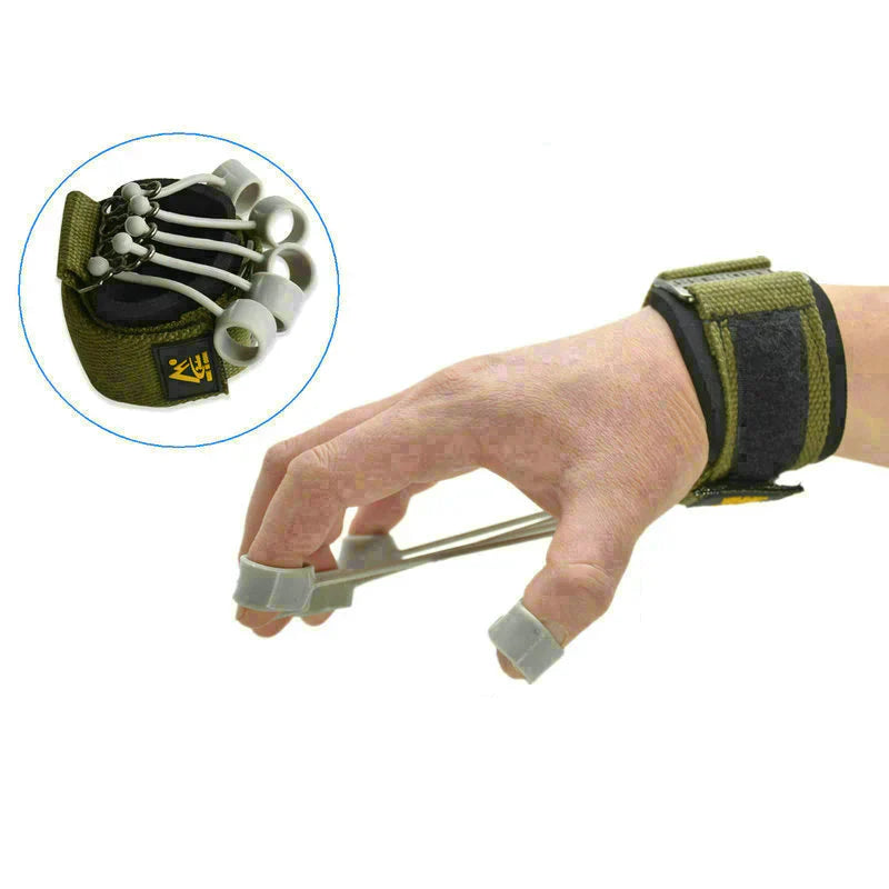 Ergonomisk fingertränare i strömlinjeformad design för styrka och flexibilitetsträning av fingrar och handleder.