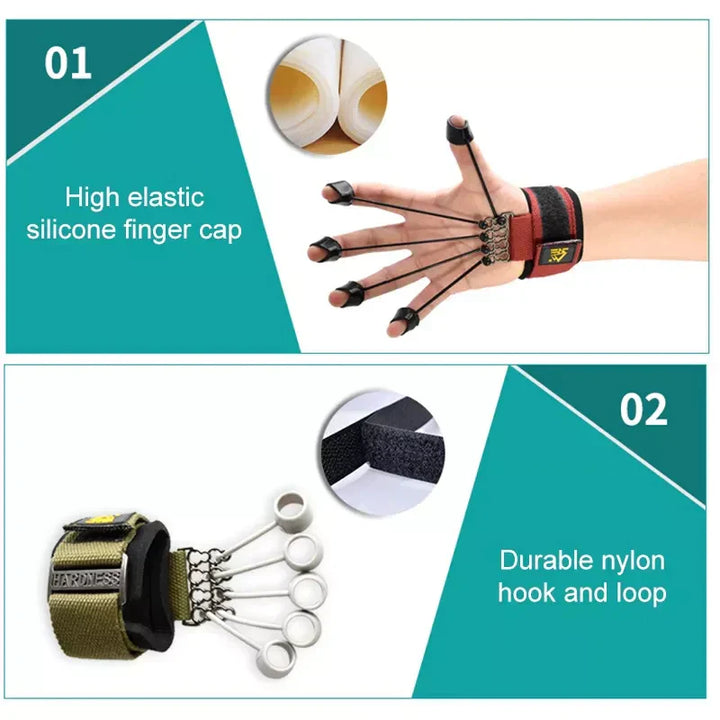 Ergonomisk fingertränare i strömlinjeformad design för styrka och flexibilitetsträning av fingrar och handleder.