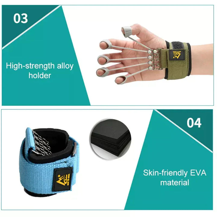 Ergonomisk fingertränare i strömlinjeformad design för styrka och flexibilitetsträning av fingrar och handleder.