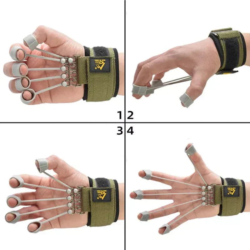 Ergonomisk fingertränare i strömlinjeformad design för styrka och flexibilitetsträning av fingrar och handleder.