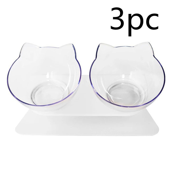 Ergonomisk enkel matskål för katter. Upphöjd design och vinkling för en mer bekväm och lugn matstund.