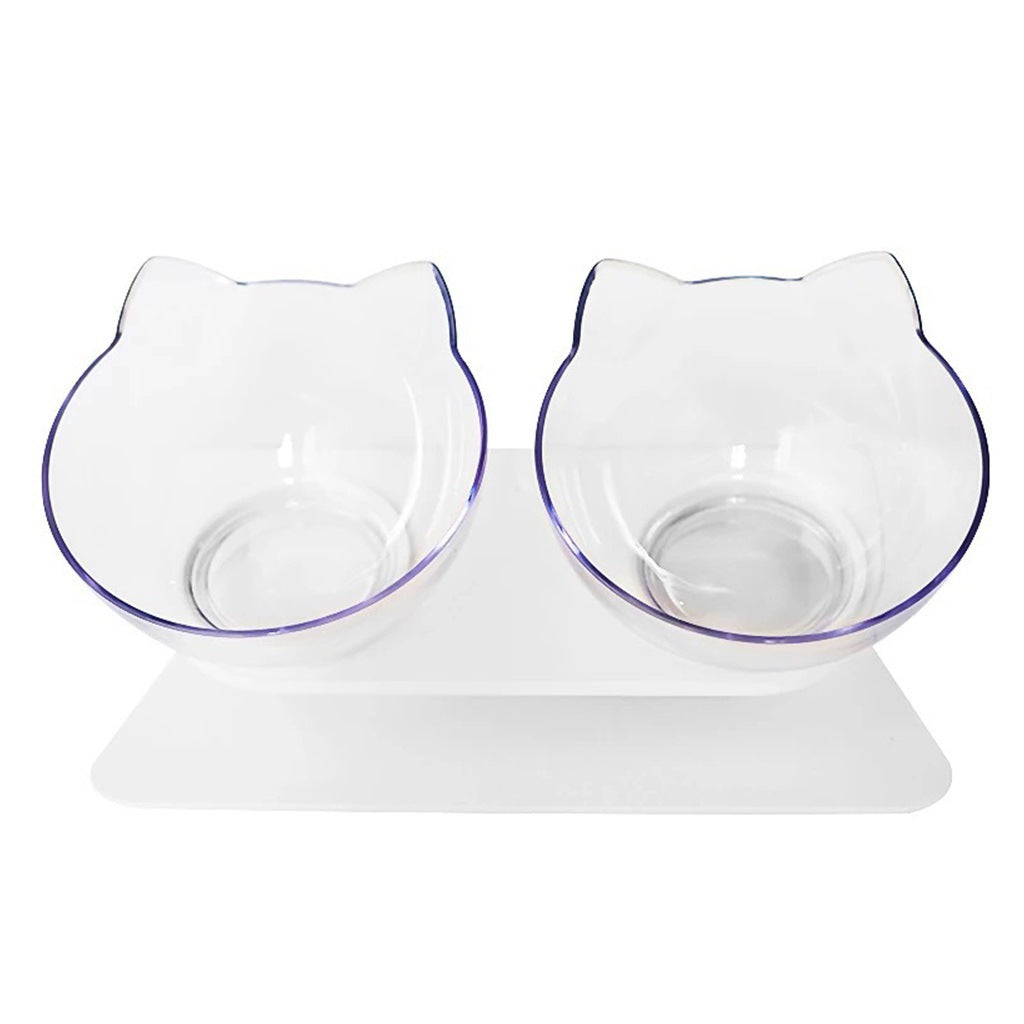 Dubbel kattmatskål med lutning & höjd. Perfekt för både mat och vatten, ergonomisk för alla katter.