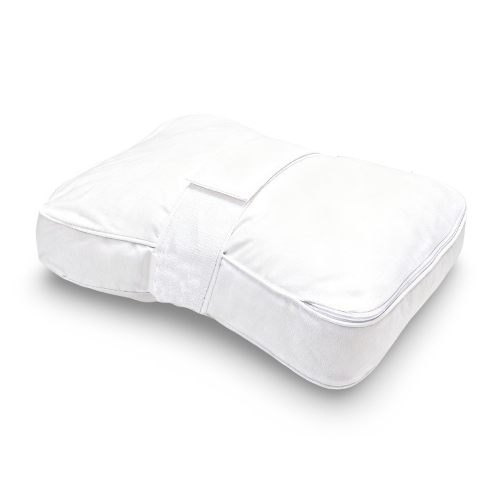 Hälsa med ergonomisk knäkudde. Förbättrar sömnkvalitet och minskar höft- och ryggsmärta för sidosovare.