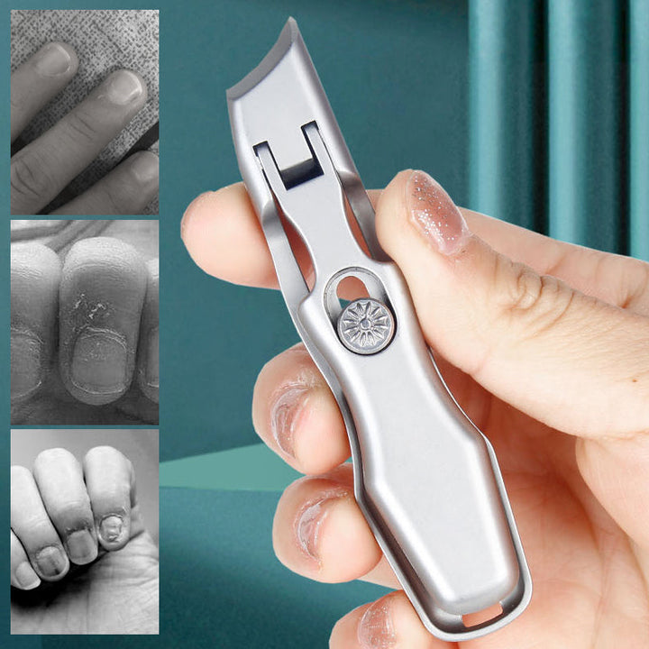 "Ergonomisk silver sned nagelklippare i rostfritt stål, stilrent och skarpt verktyg för perfekt nagelvård."