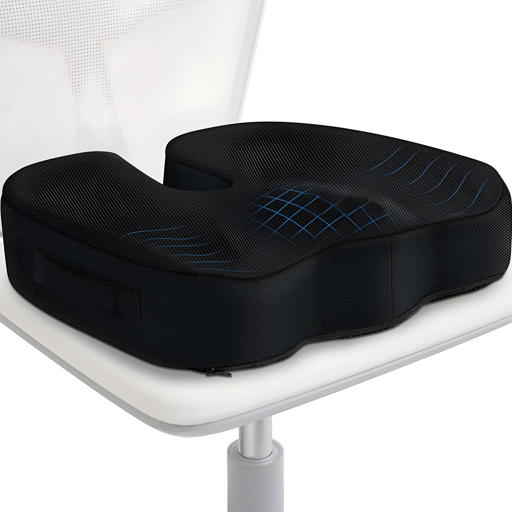 Ergonomisk sittkudde i memoryskum för unisex komfort. Ger ryggstöd och smärtlindring effektivt.