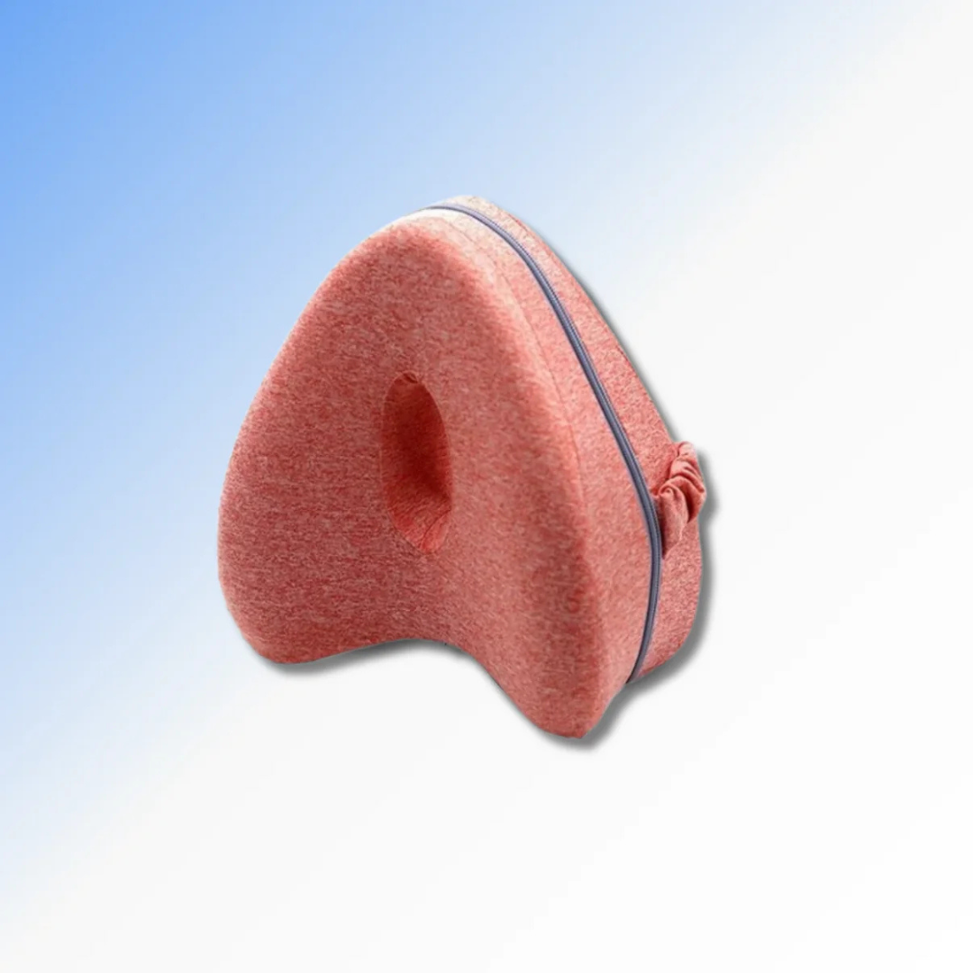 Ergonomisk höftkudde i memoryskum för stabil sidliggarposition, stöder ryggrad och höftleder optimalt.