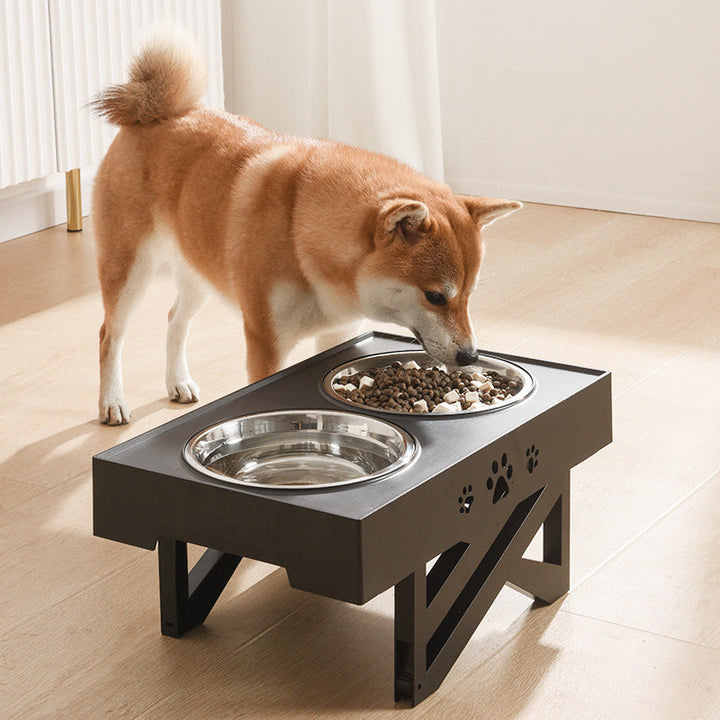 Ergonomisk upphöjd hundmatskål för valp & seniorhund. Justerbar matstation för optimal komfort och bättre matsmältning.