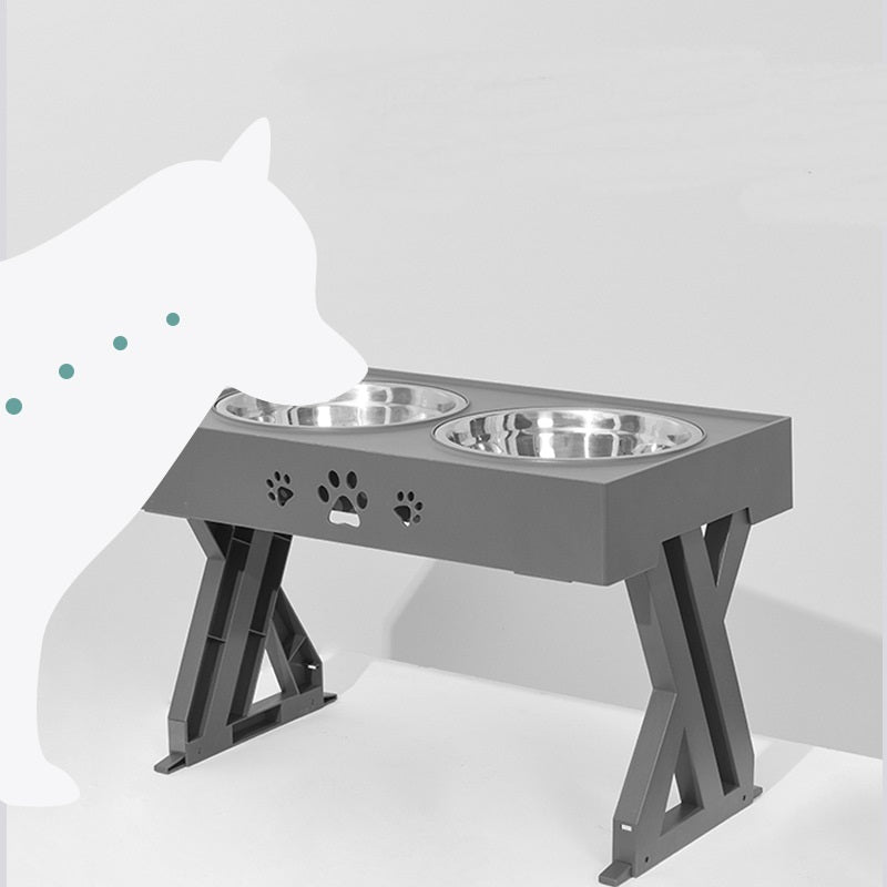 Upphöjd hundmatskål med justerbar höjd för hundar av alla storlekar. Perfekt som mat- och vattenstation.