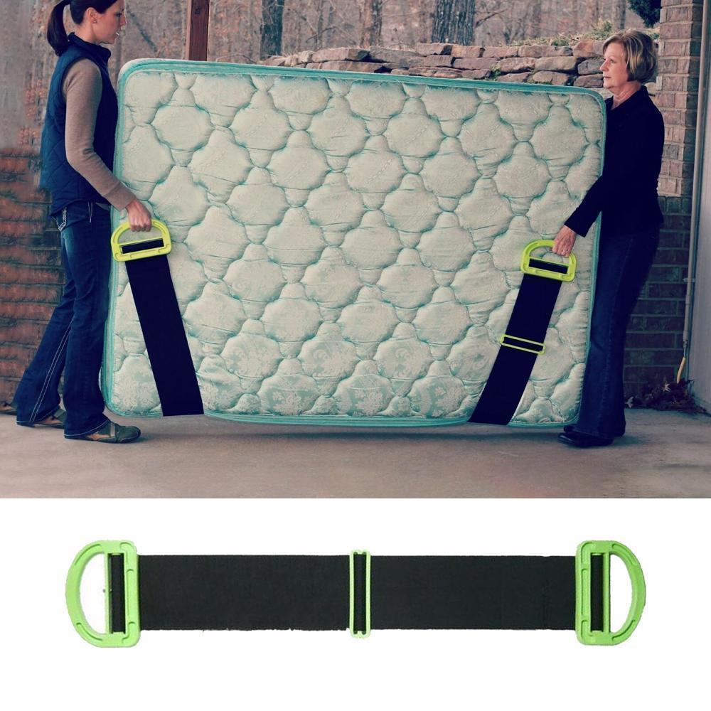 "Ergonomiskt, justerbart lyftbälte för tunga möbler, i slitstark nylon, svart färg, med breda remmar för bekvämt grepp."
