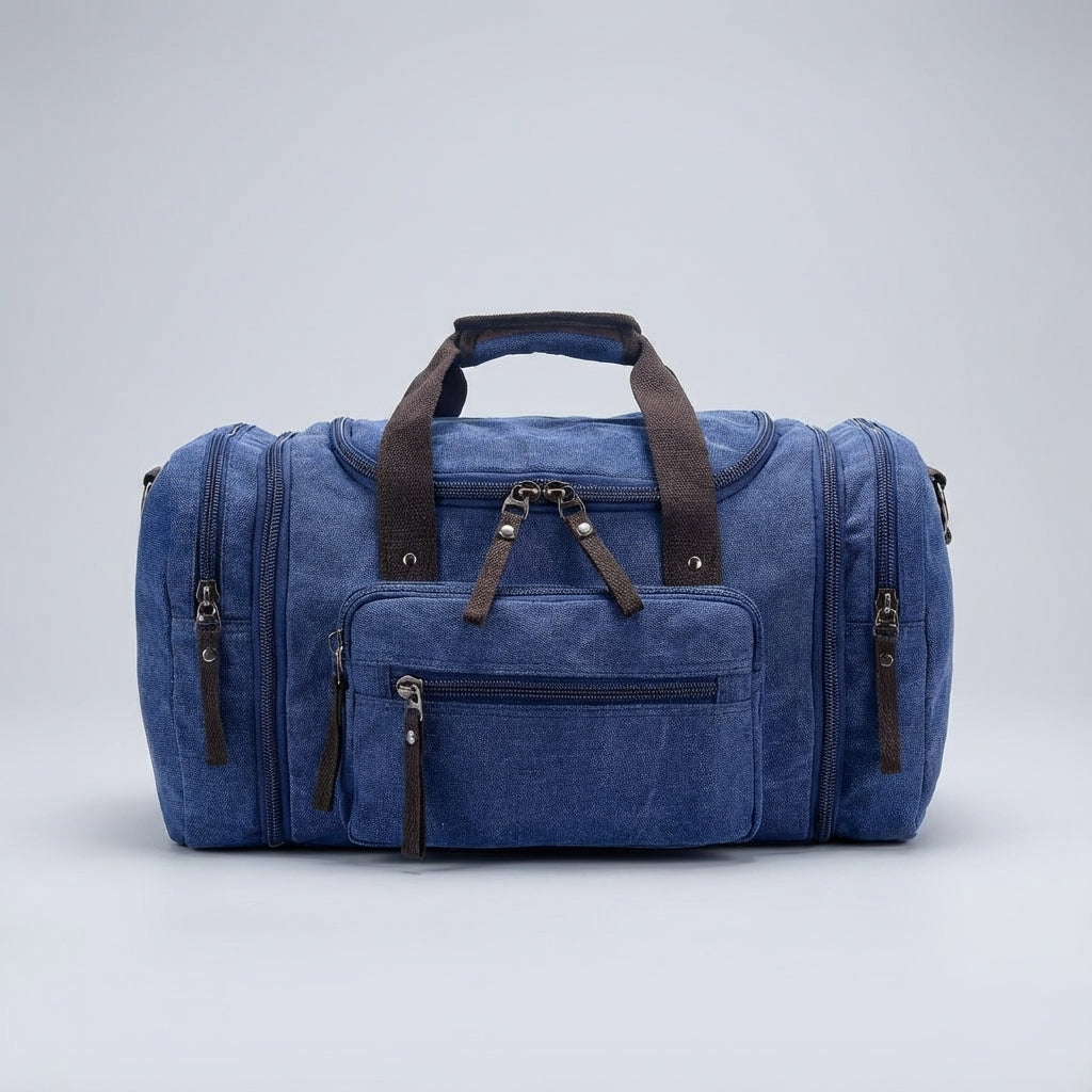 Kompakt unisex canvasväska WeekenderPro, smart resebagage som expanderar för weekendresor och sport.