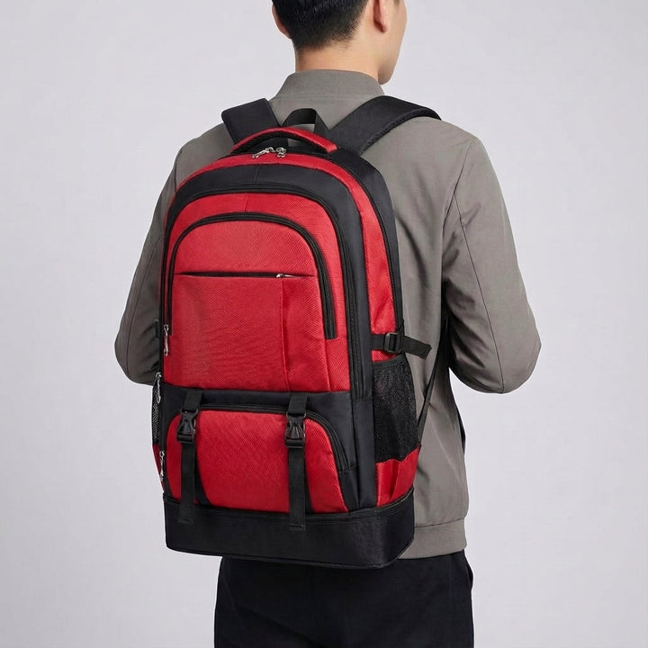 Expedition vandringsryggsäck, unisex design med stor expanderbar kapacitet för friluftsliv och outdoor.