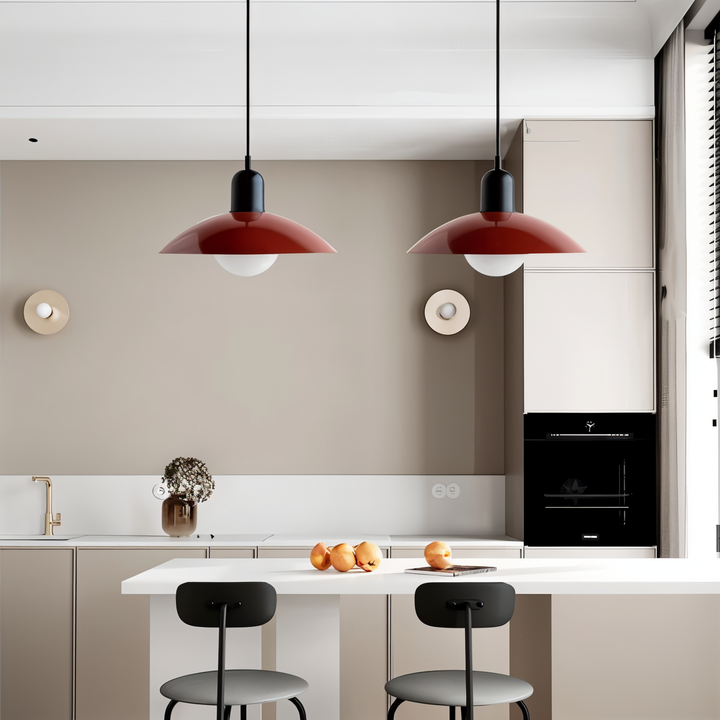 Macaron Pop pendellampa, färgglad och kupolformad designlampa med LED.