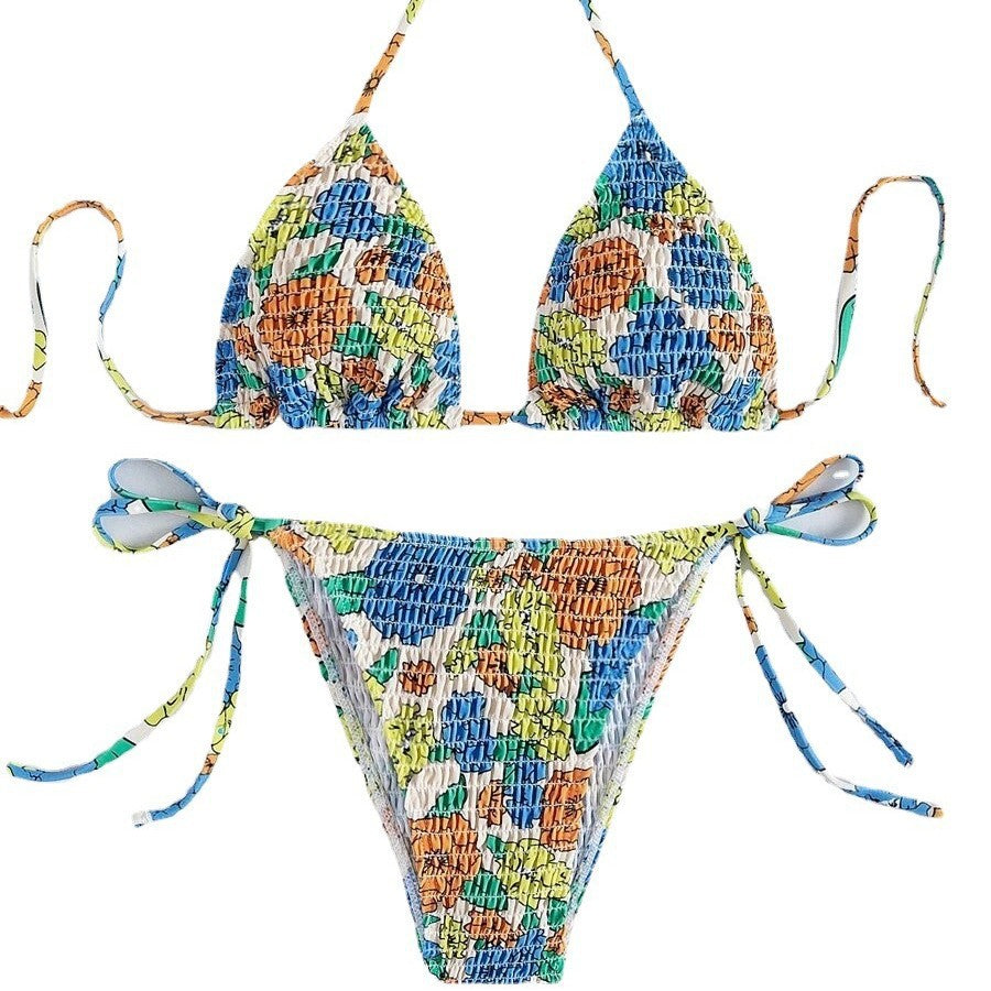 Snygg, färgglad triangelbikini för damer, justerbar passform & bekväm design för sommarens bad.