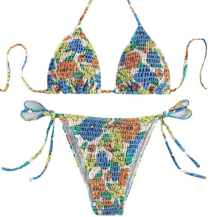 Snygg, färgglad triangelbikini för damer, justerbar passform & bekväm design för sommarens bad.