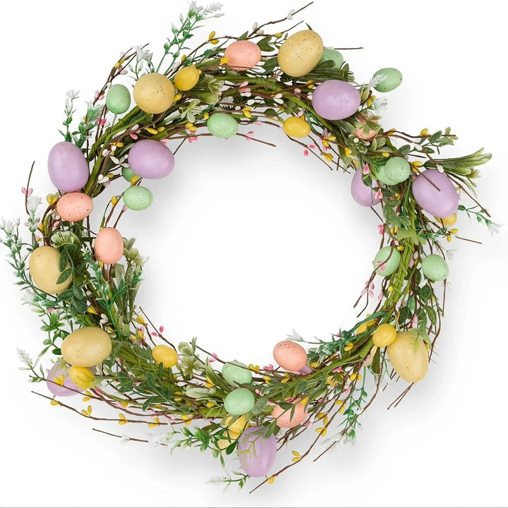 Färggrann girlang med konstgjorda sidenblommor för festlig dekoration. Perfekt för bröllop och vårinredning.
