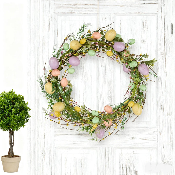 Festlig blomkrans/girlang i siden för bröllop, födelsedagar och hem. Färggrann, konstgjord dekoration.