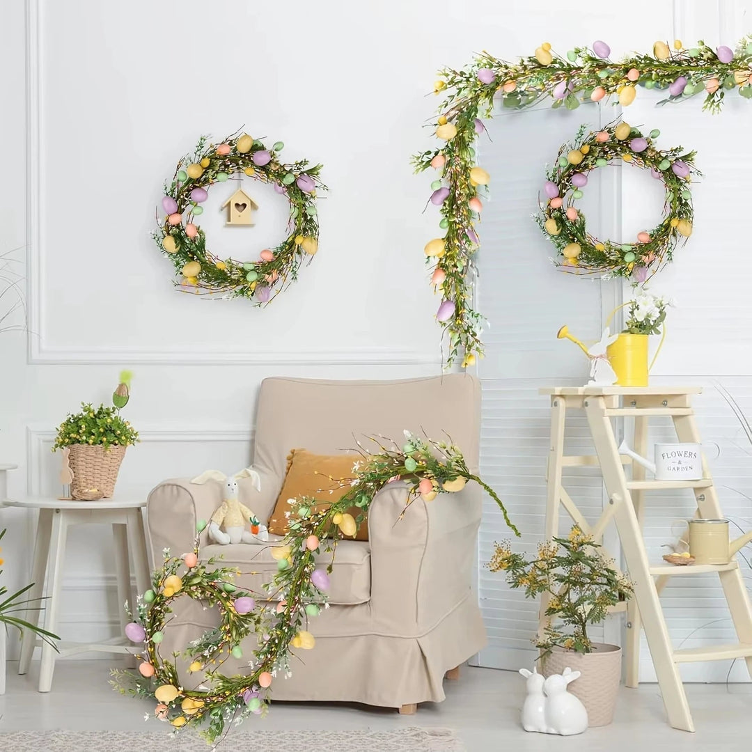 Mångsidig konstgjord girlang med färggranna sidenblommor, idealisk för både hem och festinredning.