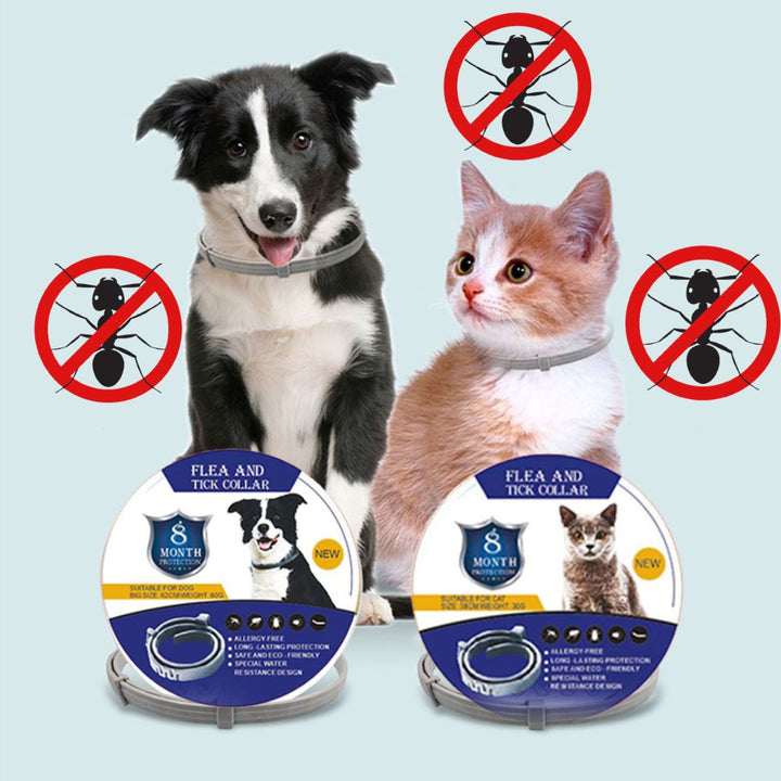 Effektivt fästinghalsband som tillbehör för djur. Håller din hund & katt säker från fästingar & loppor.