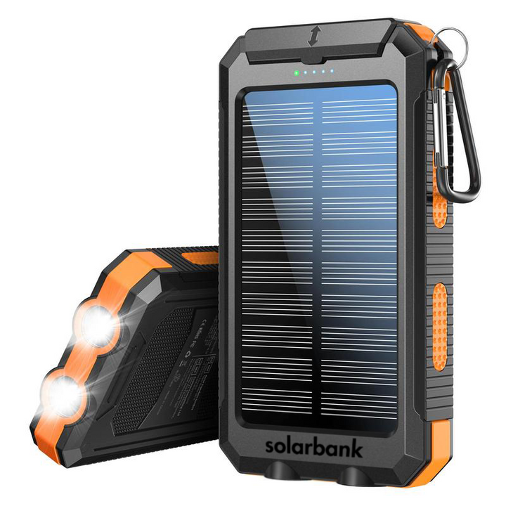20000mAh solcellsladdare med integrerad ficklampa framifrån