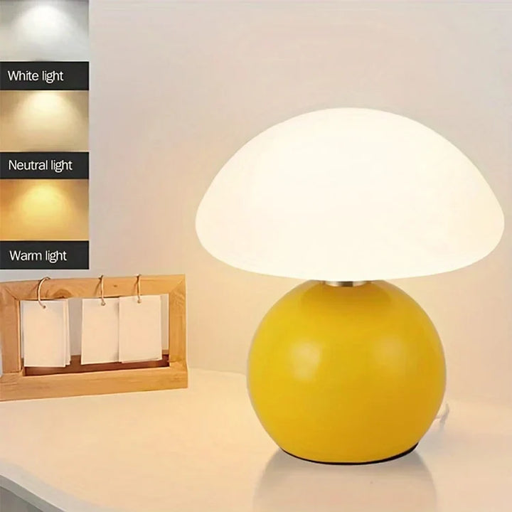 Stämningsfull belysning med svampformad bordslampa för sovrum och vardagsrum