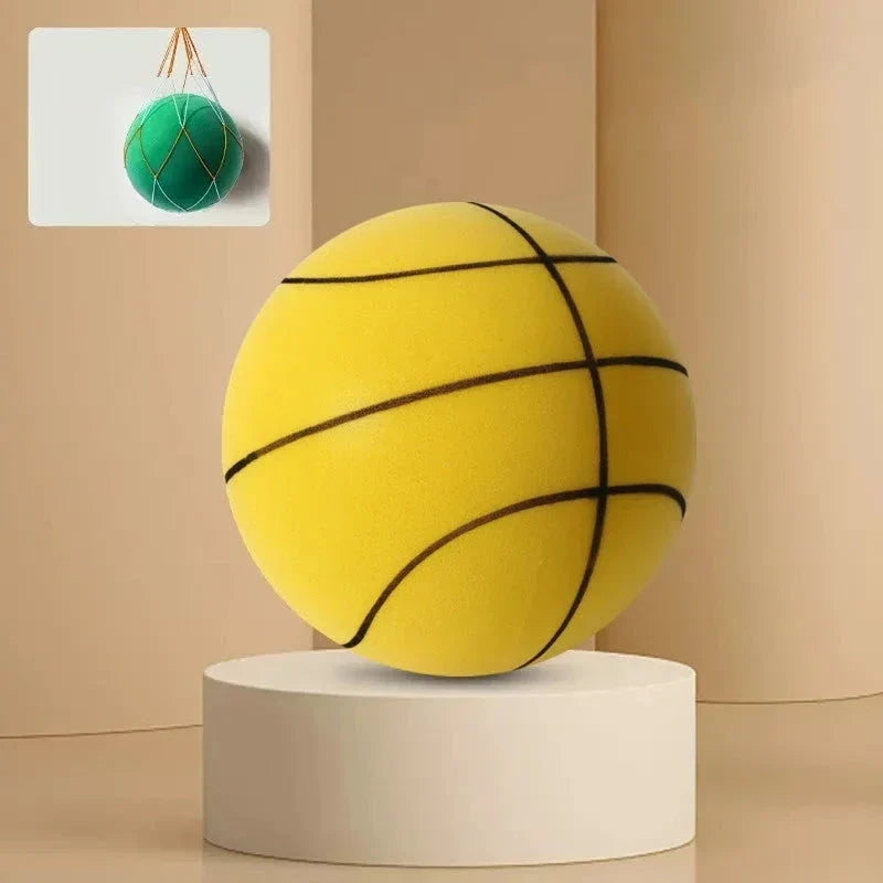 Gul tyst basketboll med svarta linjer