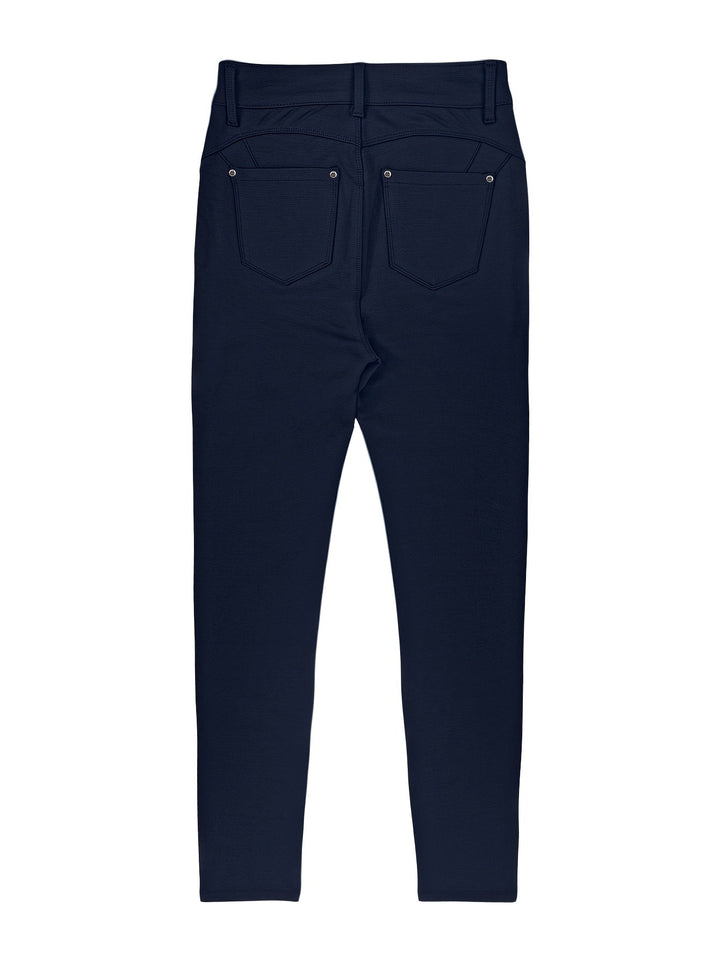 Grå skinny jeans med stretch och hög midja bakifrån
