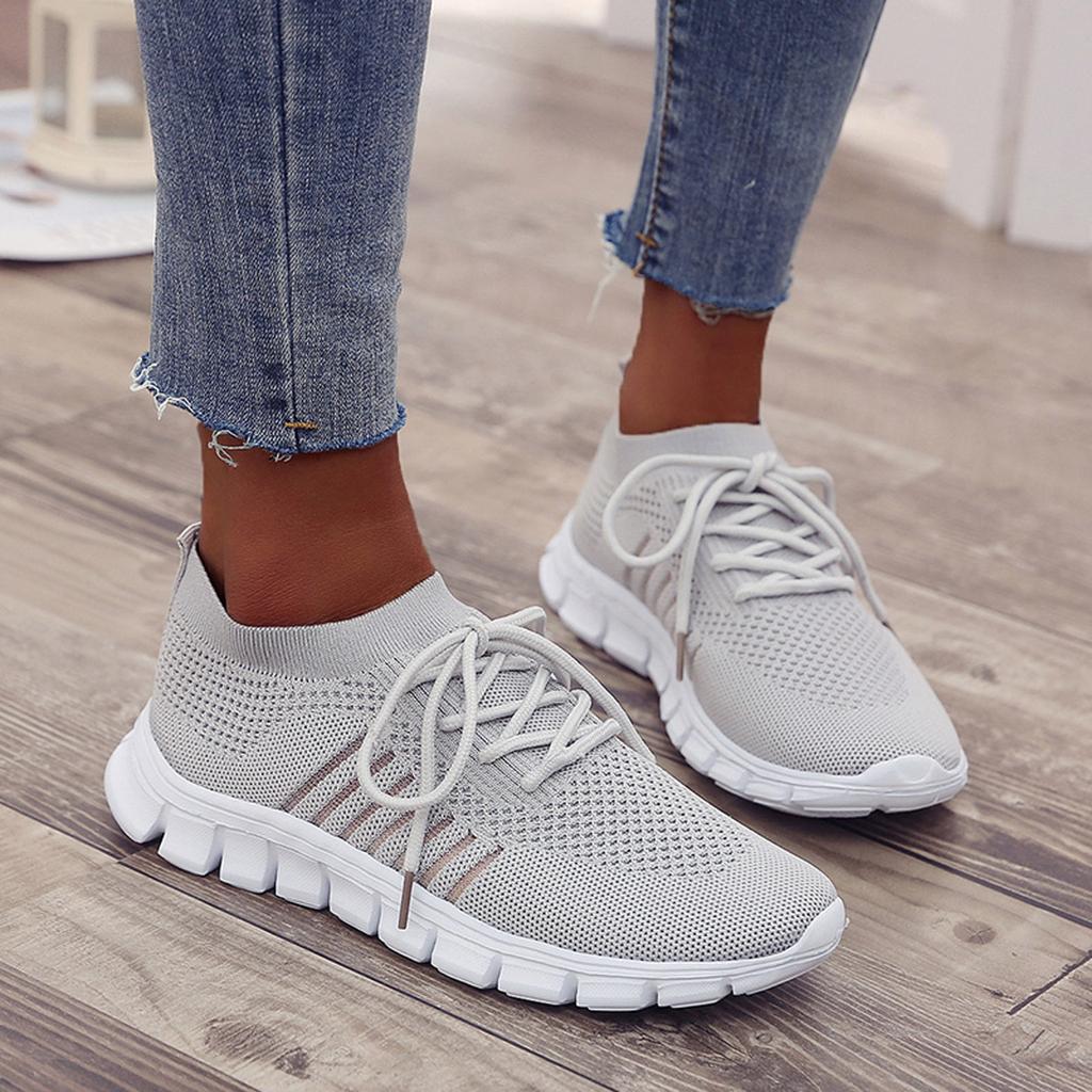 Sula på ortopediska andningsbara sneakers för dam, stötdämpande design