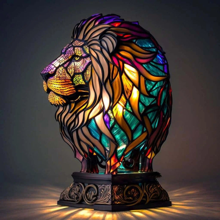 Handgjord glasdekoration som bordslampa med 3D-effekt för mysig heminredning