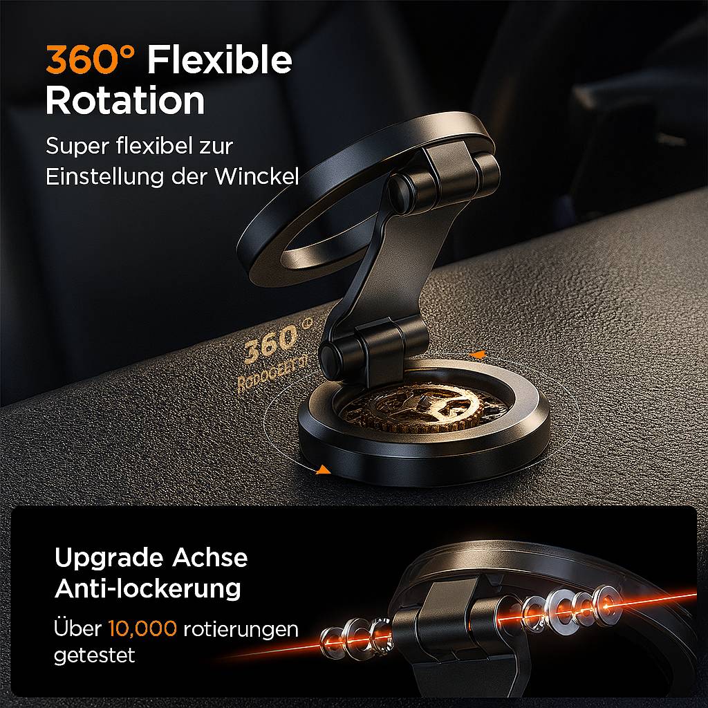 Närbild på den flexibla 360-graders leden på mobilhållaren