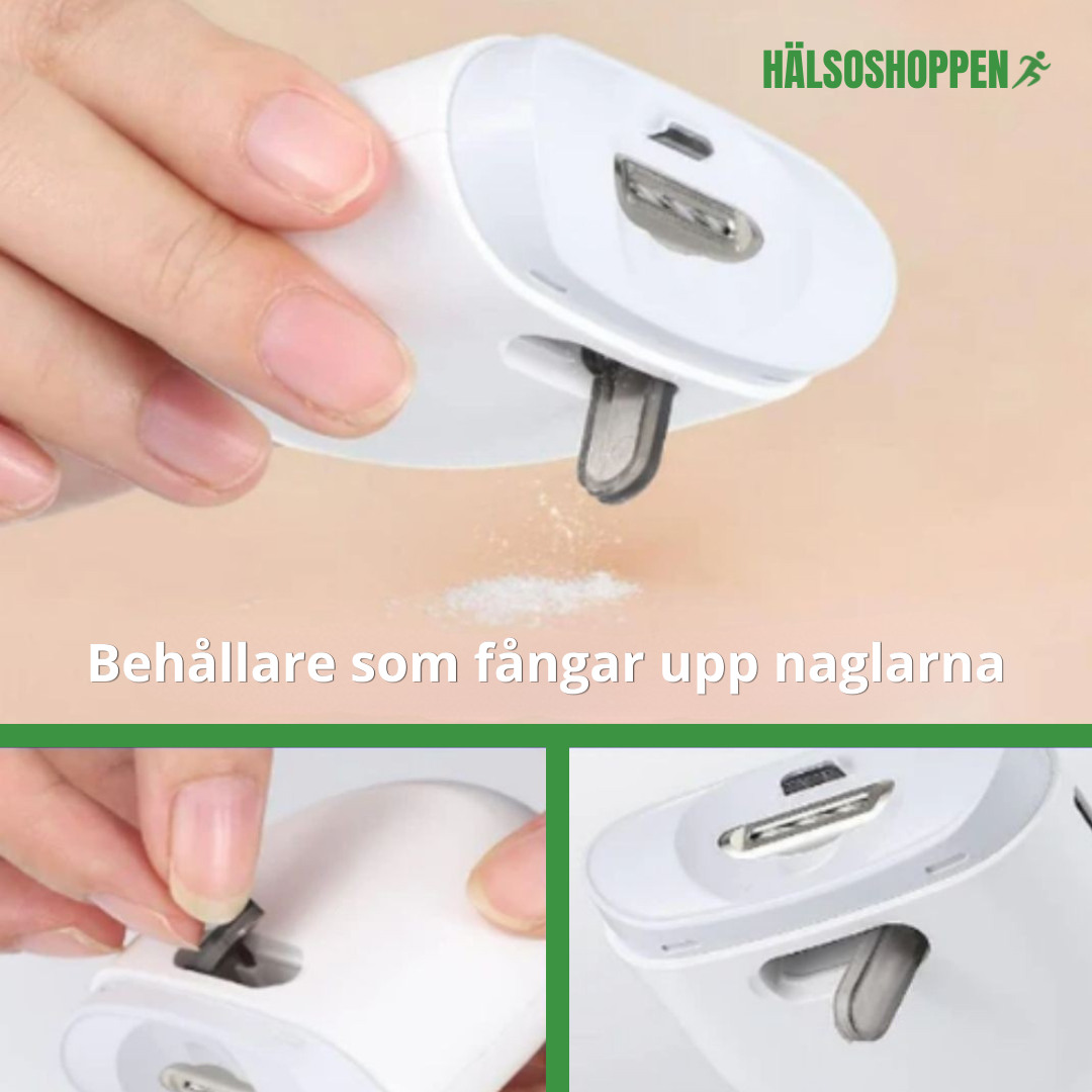 Automatisk & skonsam elektrisk nagelklippare för hela familjen, perfekt för barn och vuxna. Trygg nagelvård.