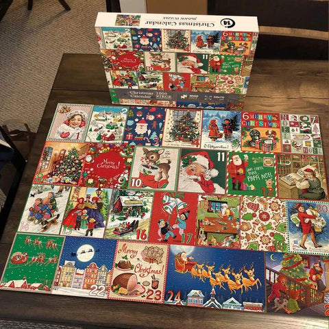 "Färgglad adventskalender med 24 luckor, lämplig för familjer. Perfekt juldekoration för ett hemtrevligt och festligt inslag.