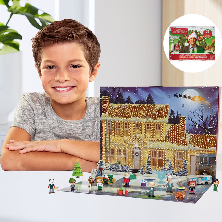 "Färgglad adventskalender med 24 luckor, lämplig för familjer. Perfekt juldekoration för ett hemtrevligt och festligt inslag.
