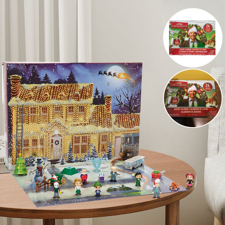 "Färgglad adventskalender med 24 luckor, lämplig för familjer. Perfekt juldekoration för ett hemtrevligt och festligt inslag.