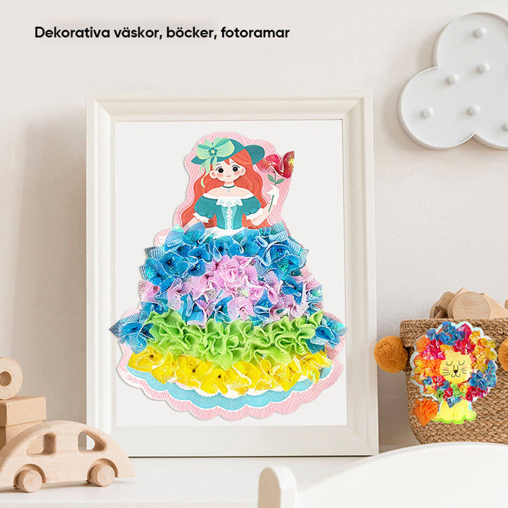 "Färgglad DIY Poke Art leksak för barn, främjar kreativitet och finmotorik med tygpunkteringar, perfekt för 3 år+"