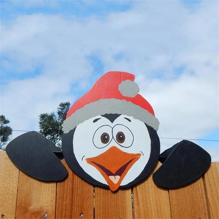 Färgglad julstaketdekoration med älgar och snögubbar för utomhusbruk, ger trädgården festlig julstämning.