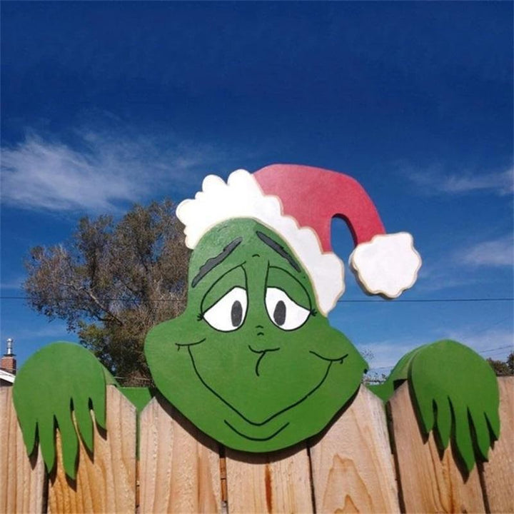 Färgglad julstaketdekoration med älgar och snögubbar för utomhusbruk, ger trädgården festlig julstämning.