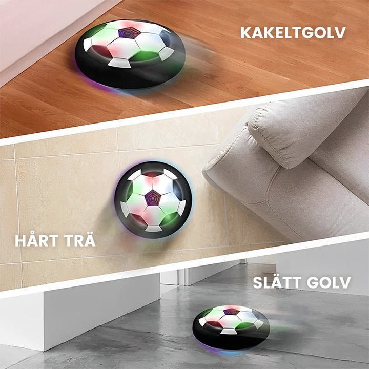Inomhusfotboll med LED-ljus, svävande effekt, perfekt för barn och husdjur att leka inomhus i mörka miljöer.