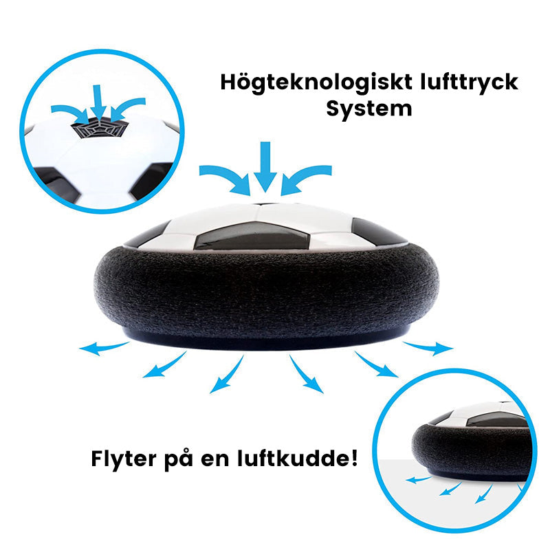 Inomhusfotboll med LED-ljus, svävande effekt, perfekt för barn och husdjur att leka inomhus i mörka miljöer.