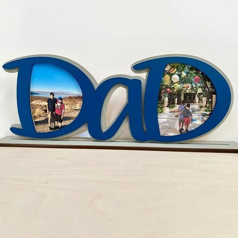 Dekorativ träram till pappa med färgglada detaljer och rörande budskap, perfekt som present till fars dag eller födelsedag.
