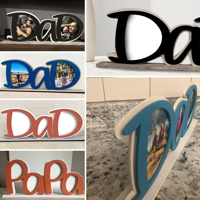 Dekorativ träram till pappa med färgglada detaljer och rörande budskap, perfekt som present till fars dag eller födelsedag.