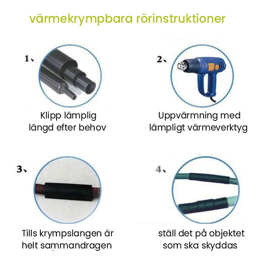 Färgglad värmekrympbar rörsats i polyolefin, idealisk för elektrisk isolering och skydd, 280 delar i olika storlekar.