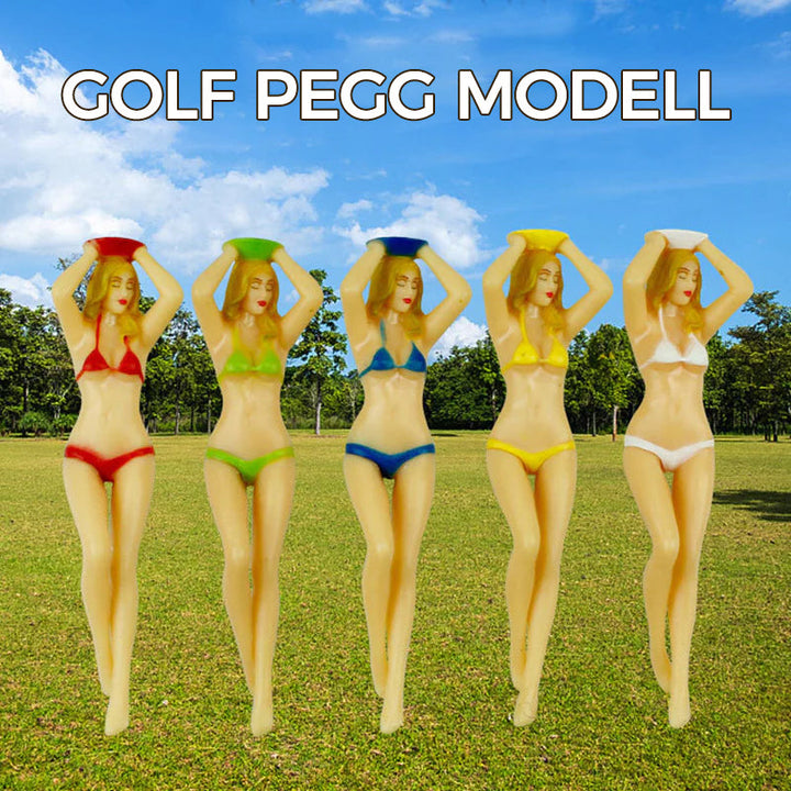Färgglada bikini golfpeggs i plast, 7.5 cm, för kvinnor; gör golf spelet roligt. 6 olika färger, lätt och hållbart tilbehör.